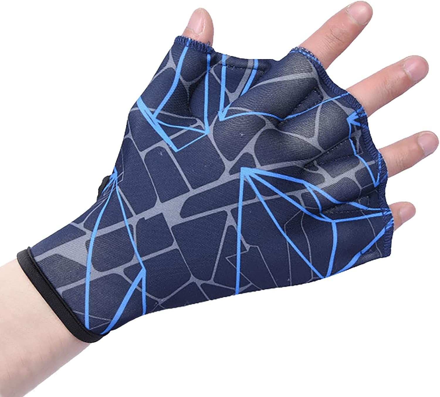 1 Pair Aquatic Gloves for Men Women Adult Children Nylon Webbed Swim Gloves Water Resistance Fins Fitness Diving Training Hand Webbed Flippers Swim Gear Costume Dive Hand Equipment Swimming Gloves