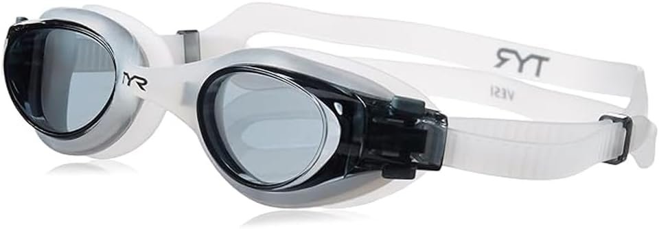 TYR Adult Vesi Mirrored and Non-Mirrored Swimming Goggles with Wide Peripheral Range, Anti Fog, No Leak, and Quick Adjust