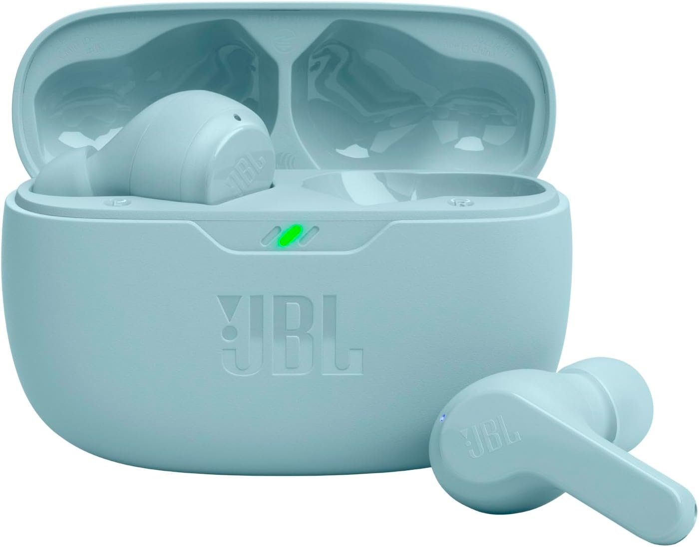JBL Vibe Beam – True Wireless JBL Deep Bass Sound Earbuds, Bluetooth 5.2, Water & Dust Resistant, Hands-free call with VoiceAware, Up to 32 hours of battery life (Mint)