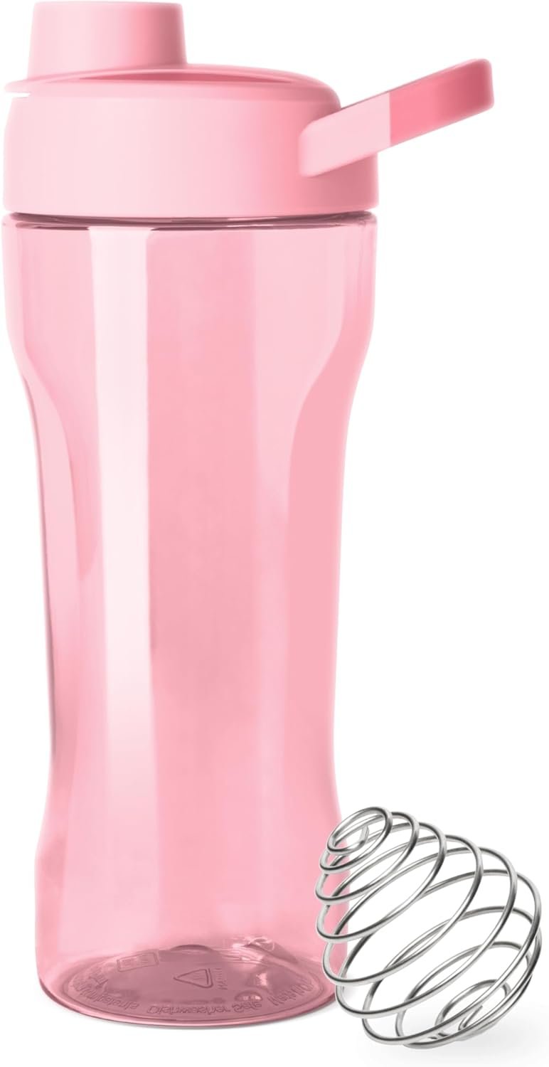 Simple Modern Rally Plastic Protein Shaker Bottle with Ball | 24oz Leakproof Cup for Protein Shakes, Mixes, Electrolytes, Pre Workout | Blush Mix