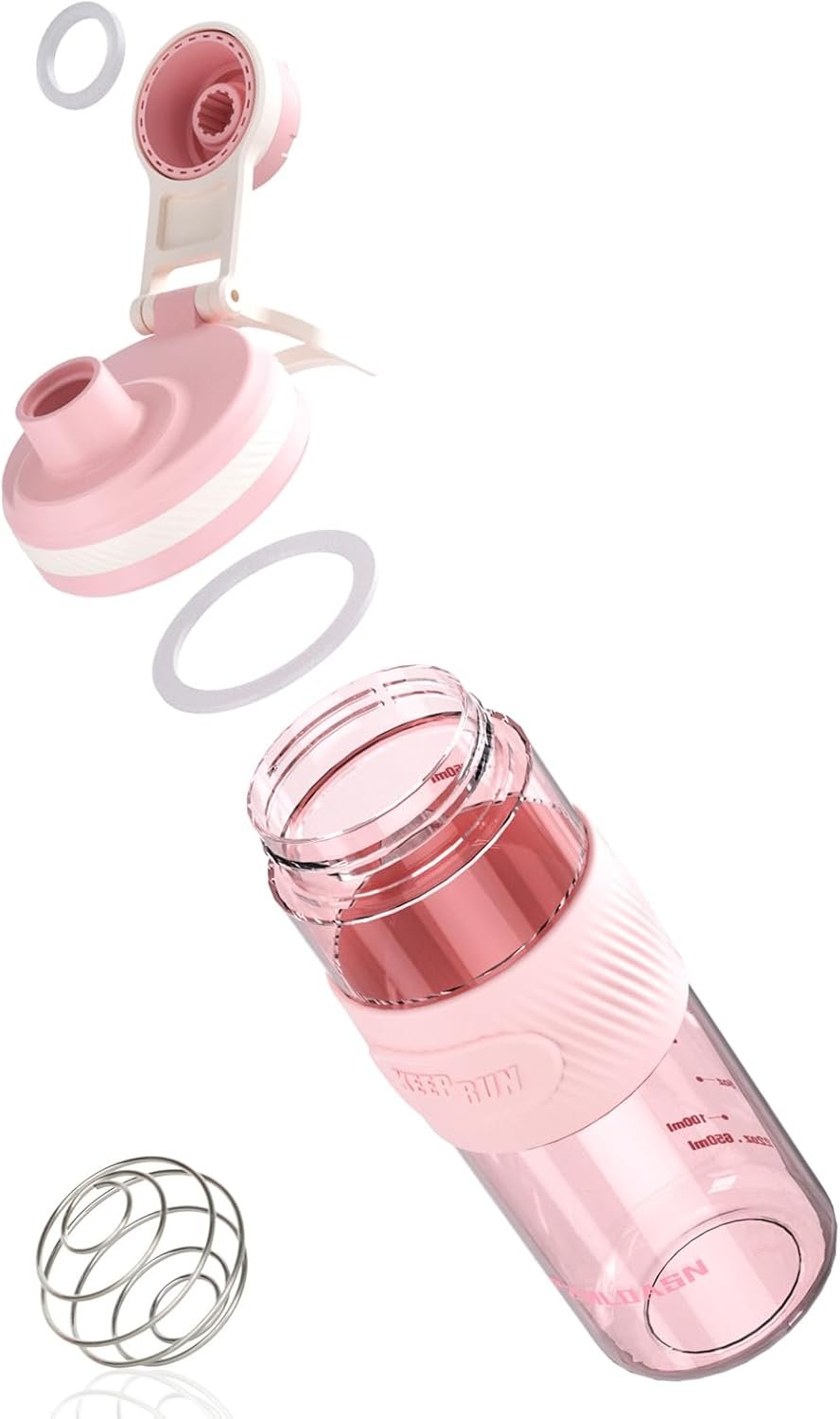 Shaker Bottle – 650ml/23oz, Durable & Leak-Proof, Perfect for Super Creamy Fitness Protein Shakes (Pink)
