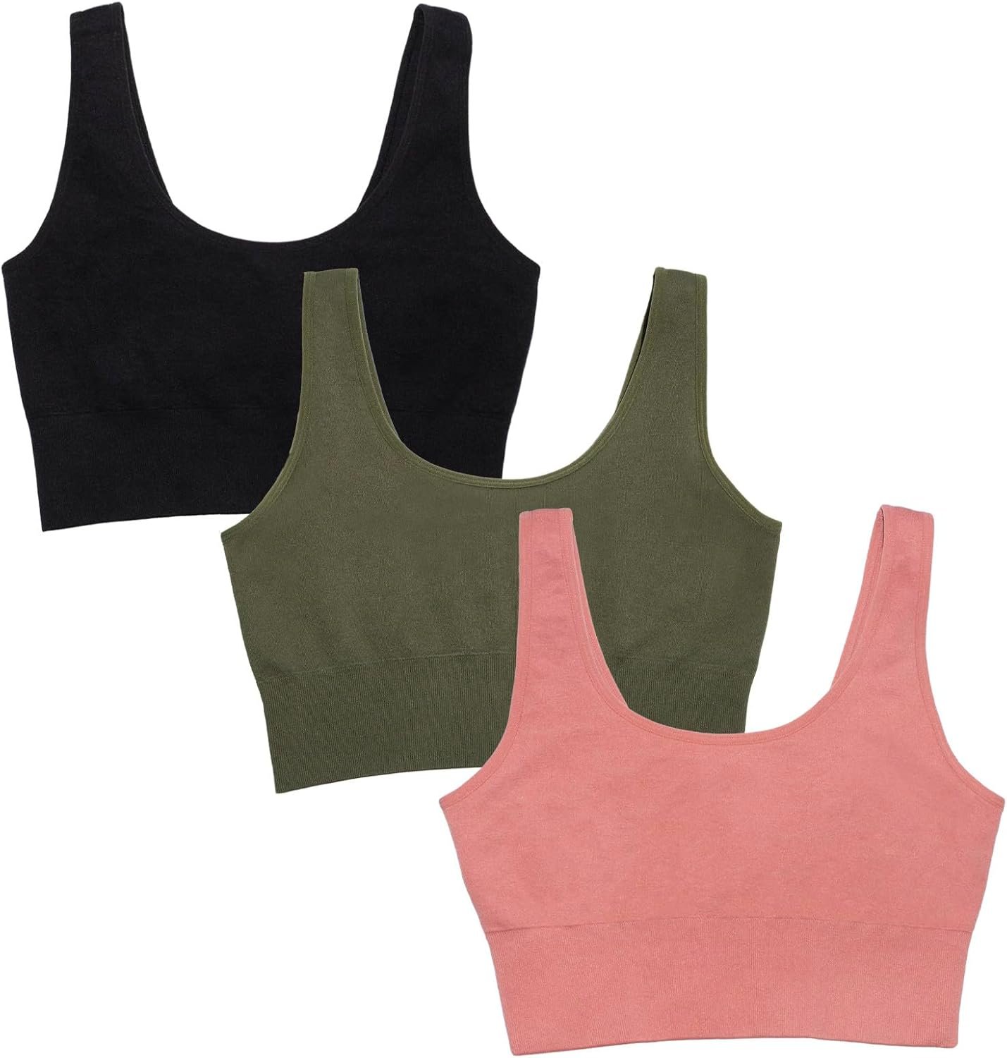 Fruit of the Loom Women’s 3-Pack Seamless Full-Coverage Back Smoothing Wireless Bra