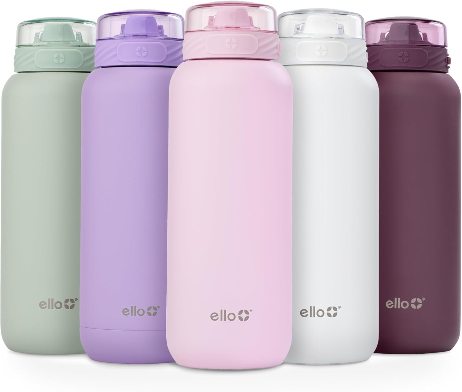 Ello Cooper 22oz Stainless Steel Water Bottle with Straw and Carry Handle, Double Walled and Vacuum Insulated Metal, Leak Proof Locking Lid with Soft Silicone Spout, Reusable, BPA Free, Cashmere Pink