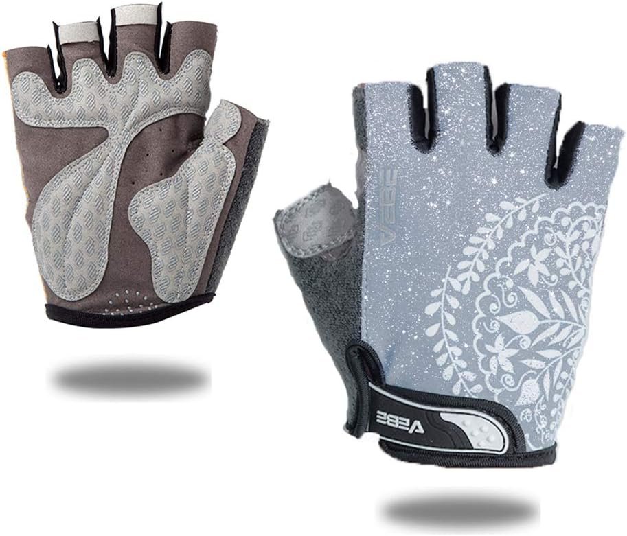 VEBE Women’s Biking Cycling Gloves Non-Slip Shockproof Short Finger Gloves Outdoor Riding Mountain Bike Gloves