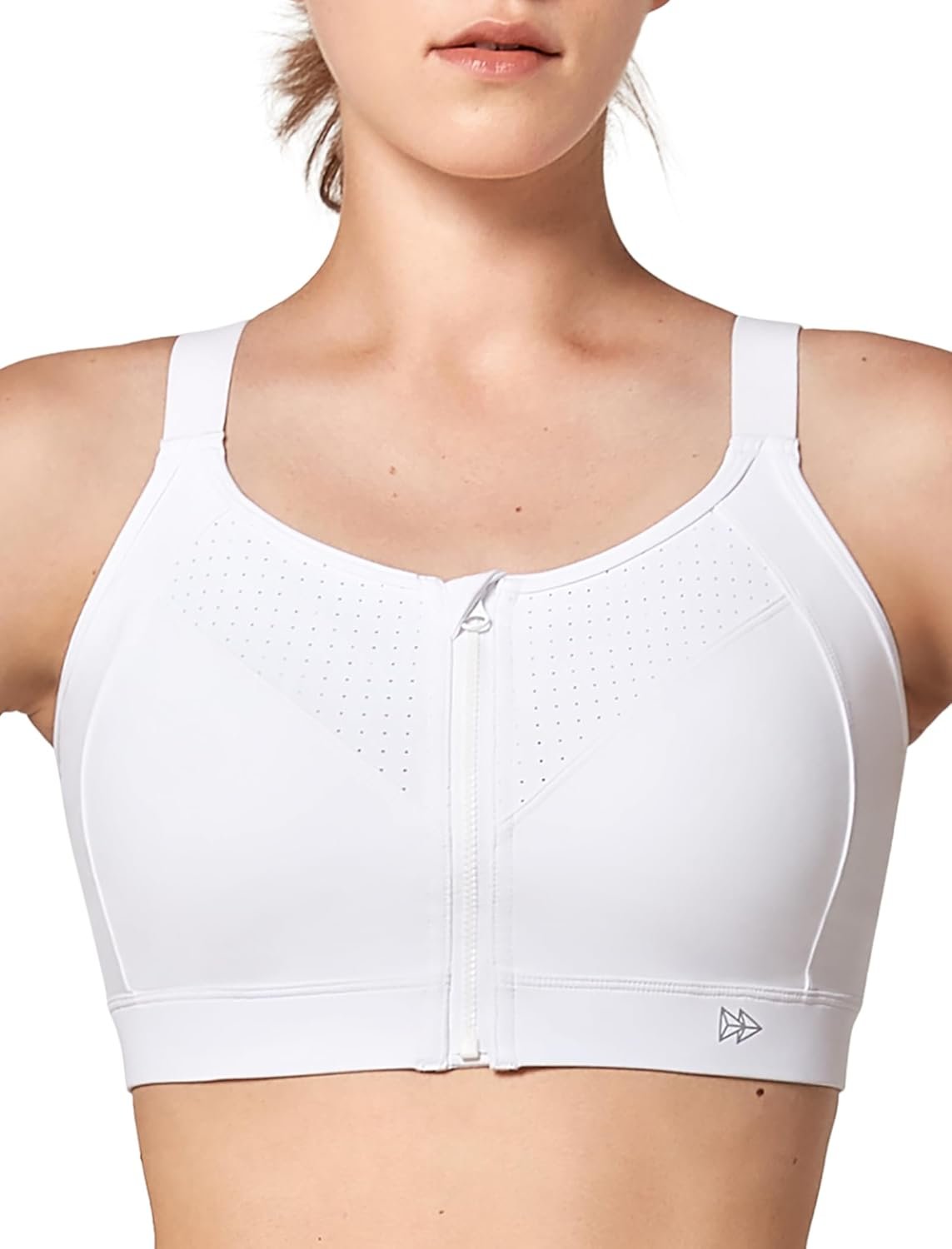 Yvette Adjustable Sports Bras for Women High Impact Support – Zip Front Sports Bra Plus Size Wireless for Running Workout