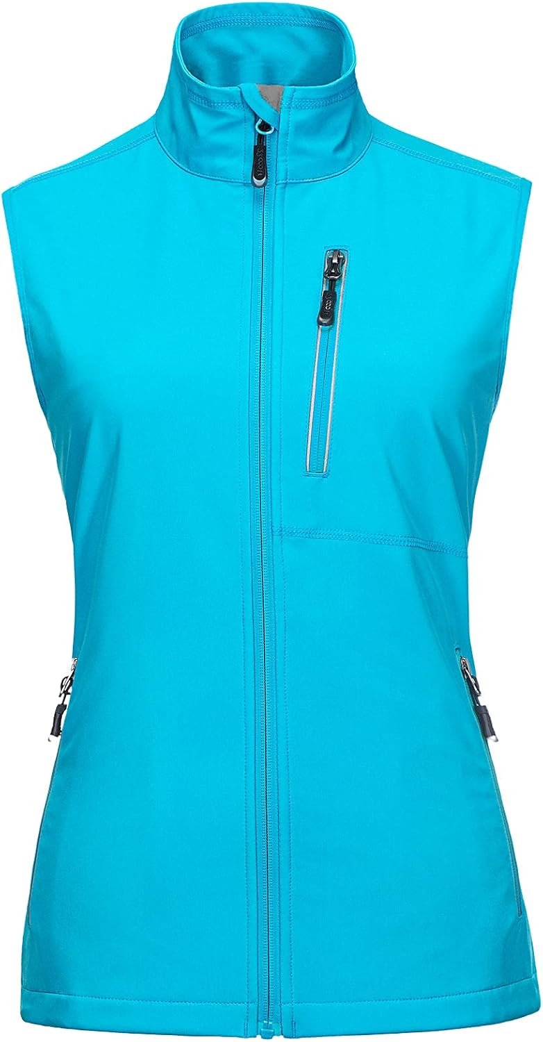 33,000ft Women’s Lightweight Running Vest Outerwear with Pockets, Windproof Sleeveless Jacket for Golf Hiking Travel