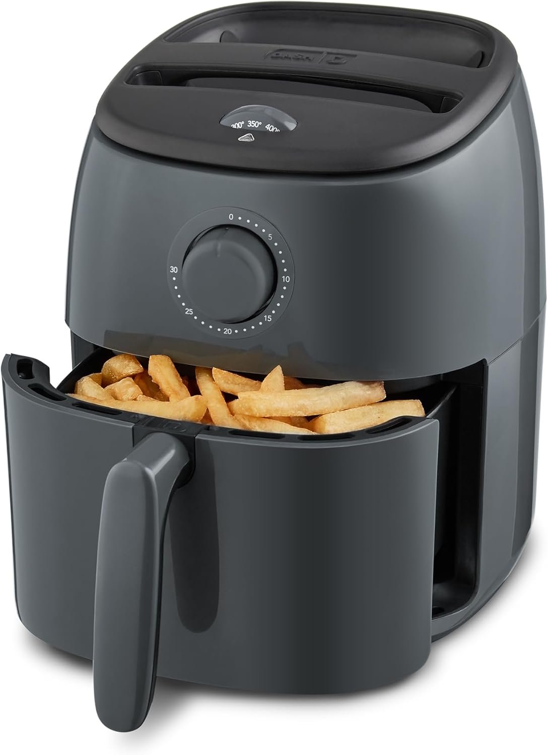 Dash Tasti-Crisp™ Air Fryer – AirCrisp® Technology – Compact Design with Adjustable Temperature Control – Nonstick Fry Basket & Auto Shut-Off Feature – 2.6 Quarts – Cool Grey