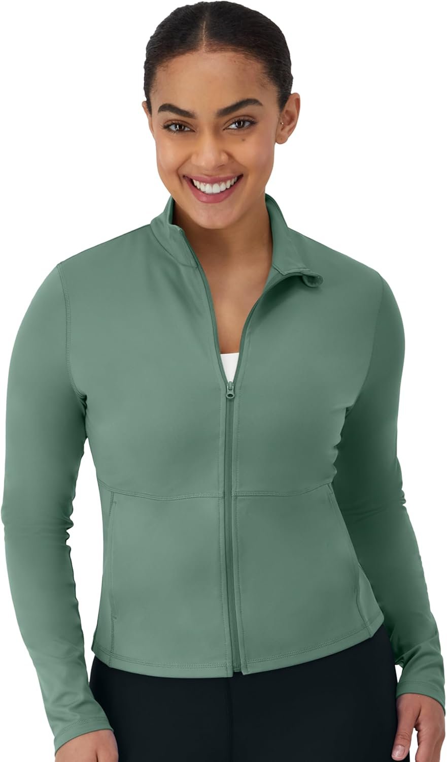 Hanes Women’s Jacket, Moves Full-Zip Workout Jacket, Moisture-Wicking Outwear, Soft & Stretchy Athletic Wear for Women