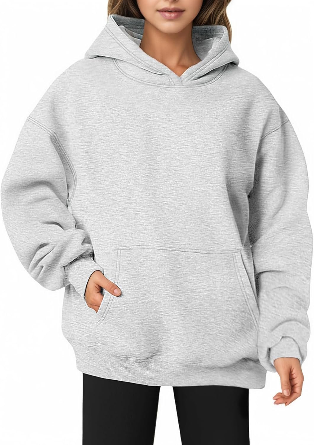 Women Hoodies Sweatshirts Sweaters Fleece Hooded Oversized Long Sleeve Crewneck Shirts Fall Winter Outfits Pocket