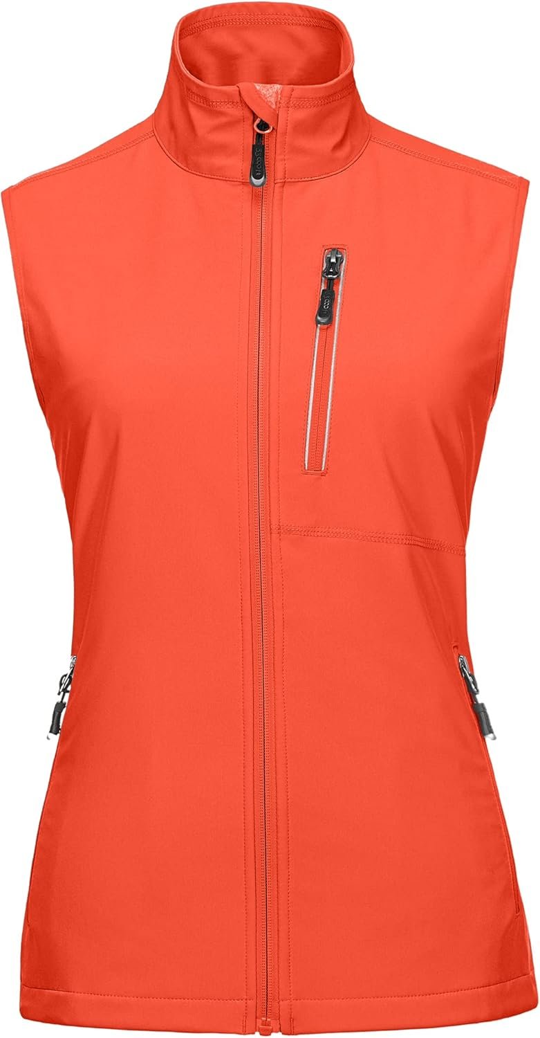 33,000ft Women’s Lightweight Running Vest Outerwear with Pockets, Windproof Sleeveless Jacket for Golf Hiking Travel