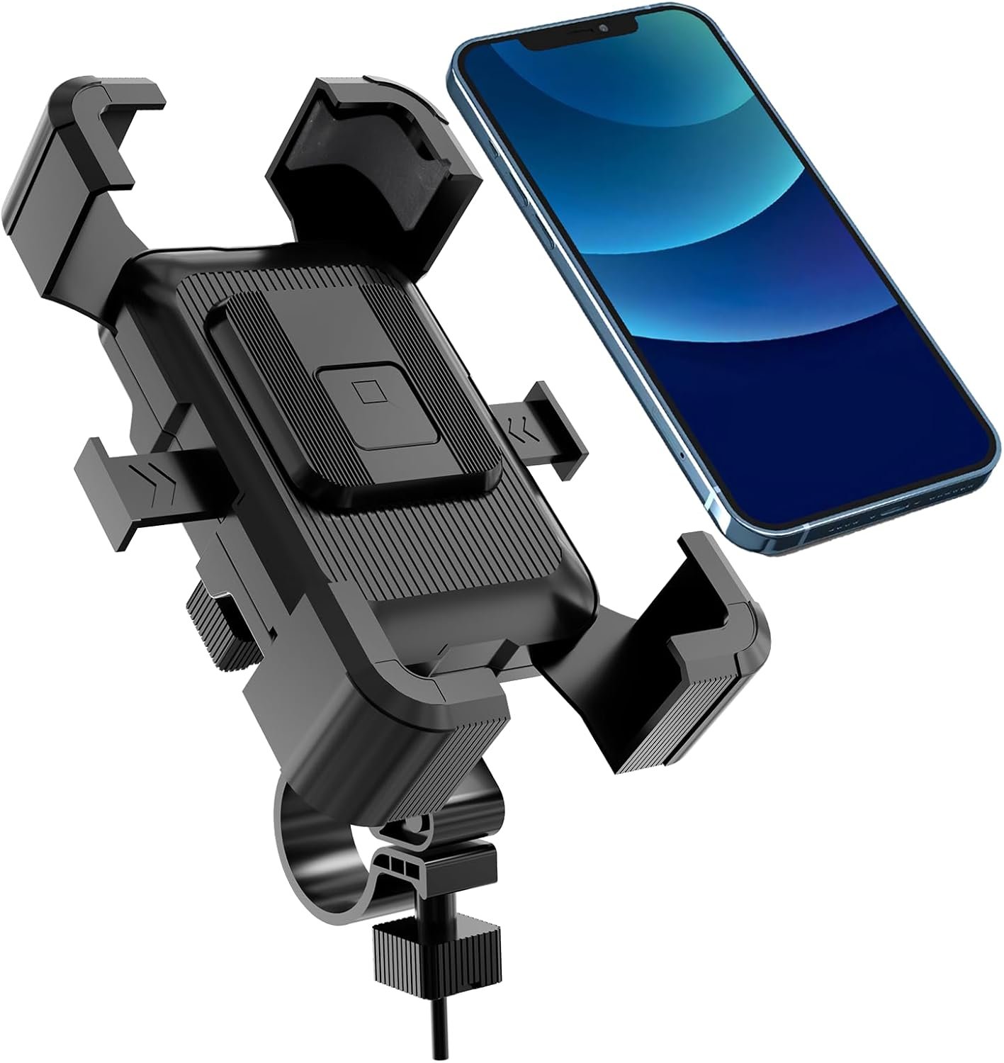 Bike Phone Mount Holder, Motorcycle Phone Mount, 3rd-Gen Anti Vibration for Scooter, E-Bicycle, Durable Phone Holder Handlebar[1s Release] Suitable for Smartphones 4.7-7.1″,