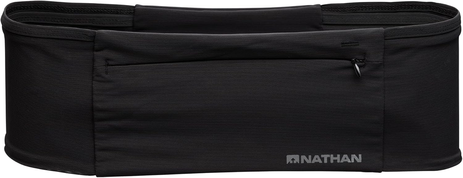 Nathan Zipster Max Running Belt, Running Belts for Women and Men, Bounce-Free Waist Pack with Extra Large Zipper Pocket, Smartphone Storage, Walking, Gym, Hiking