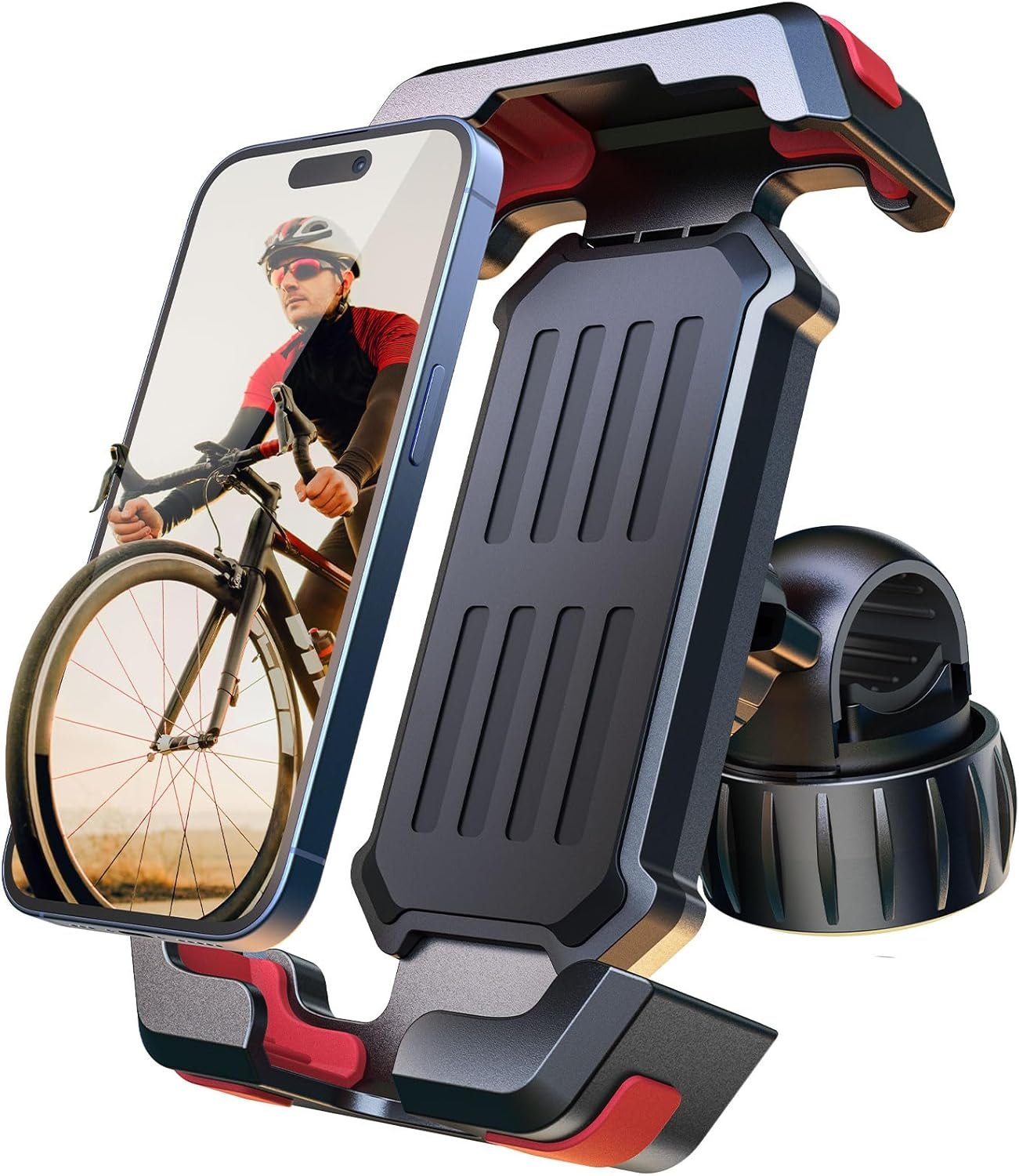 Pnitri 2025 New Upgraded Bike Phone Holder Handlebar – 1S Quick Install, Motorcycle Phone Mount, Bicycle Phone Holder fit Large Phone Case for iPhone Samsung, Dirt Scooter Mini Bike Accessories