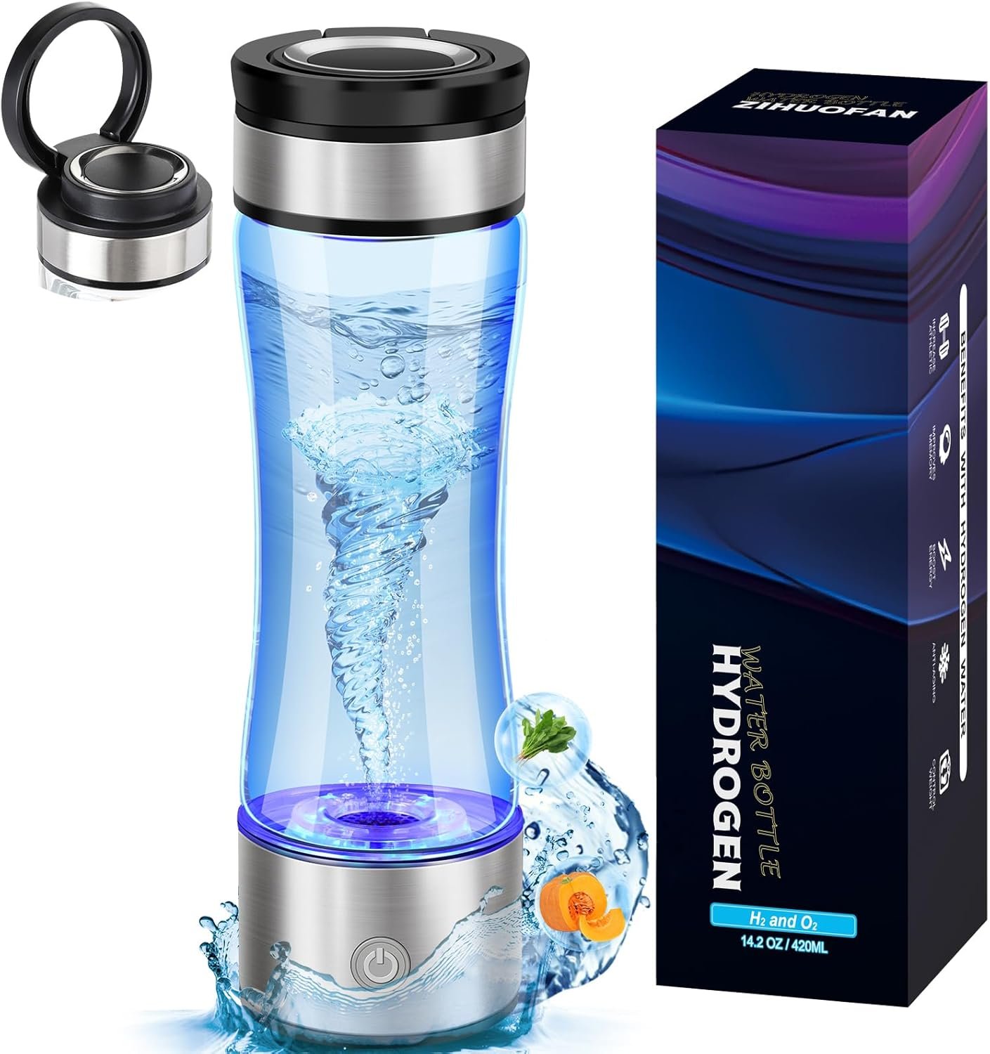 2026 Upgrade Hydrogen Water Bottle,14OZ Portable Hydro Water Machine, Rechargeable Hydrogen Water Bottle Generator for Travel, Home, Office, Fitness & Everyday Hydration – Gift for Family & Friends
