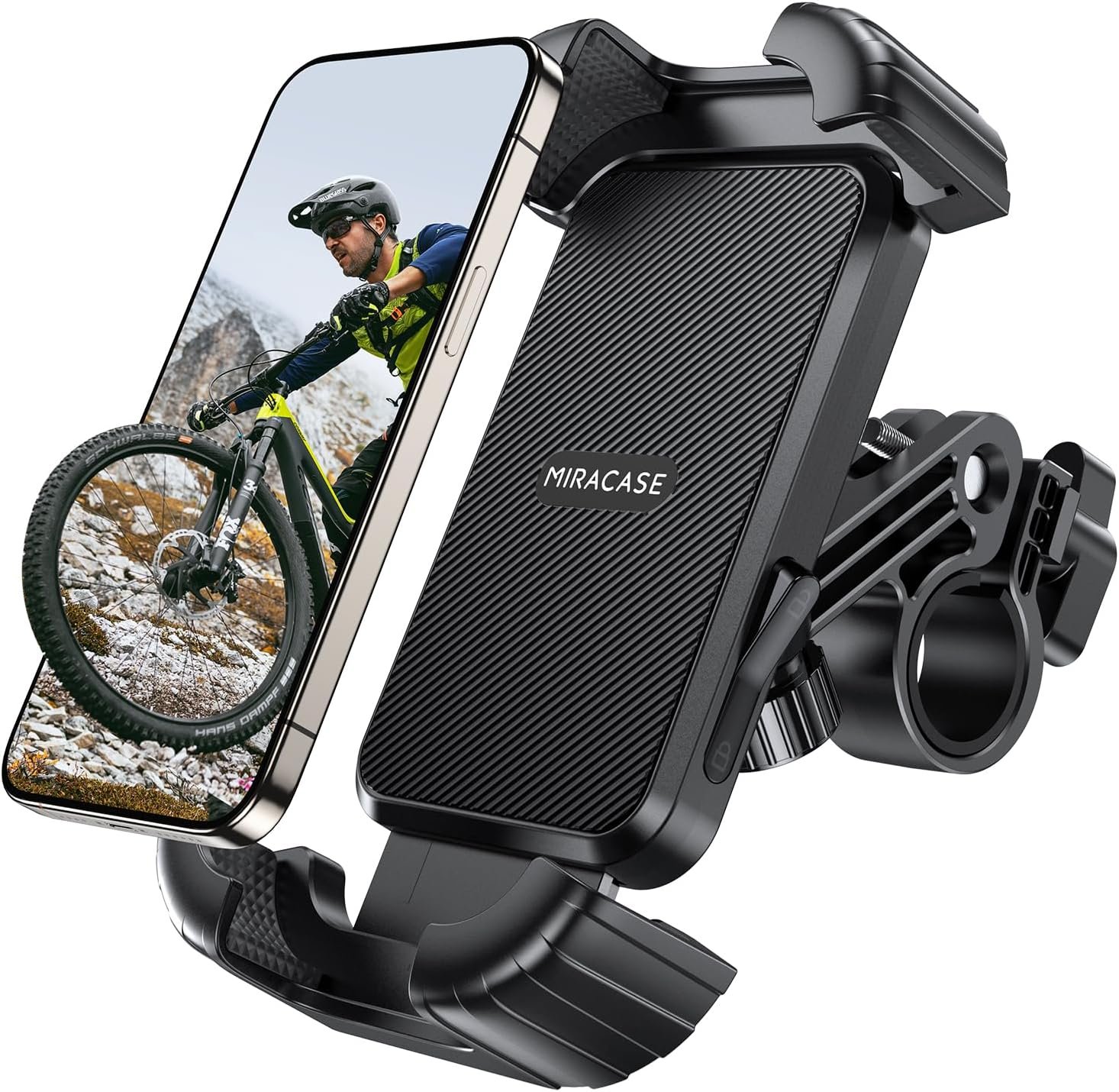 Miracase Bike Phone Holder – [Anti Shake] Motorcycle phone Mount, Phone Holder for Bike, Bicycle Phone Mount Handlebar Cell Phone Holder -[Silicone Wrapped] Scooter Bike Accessories for iPhone Samsung