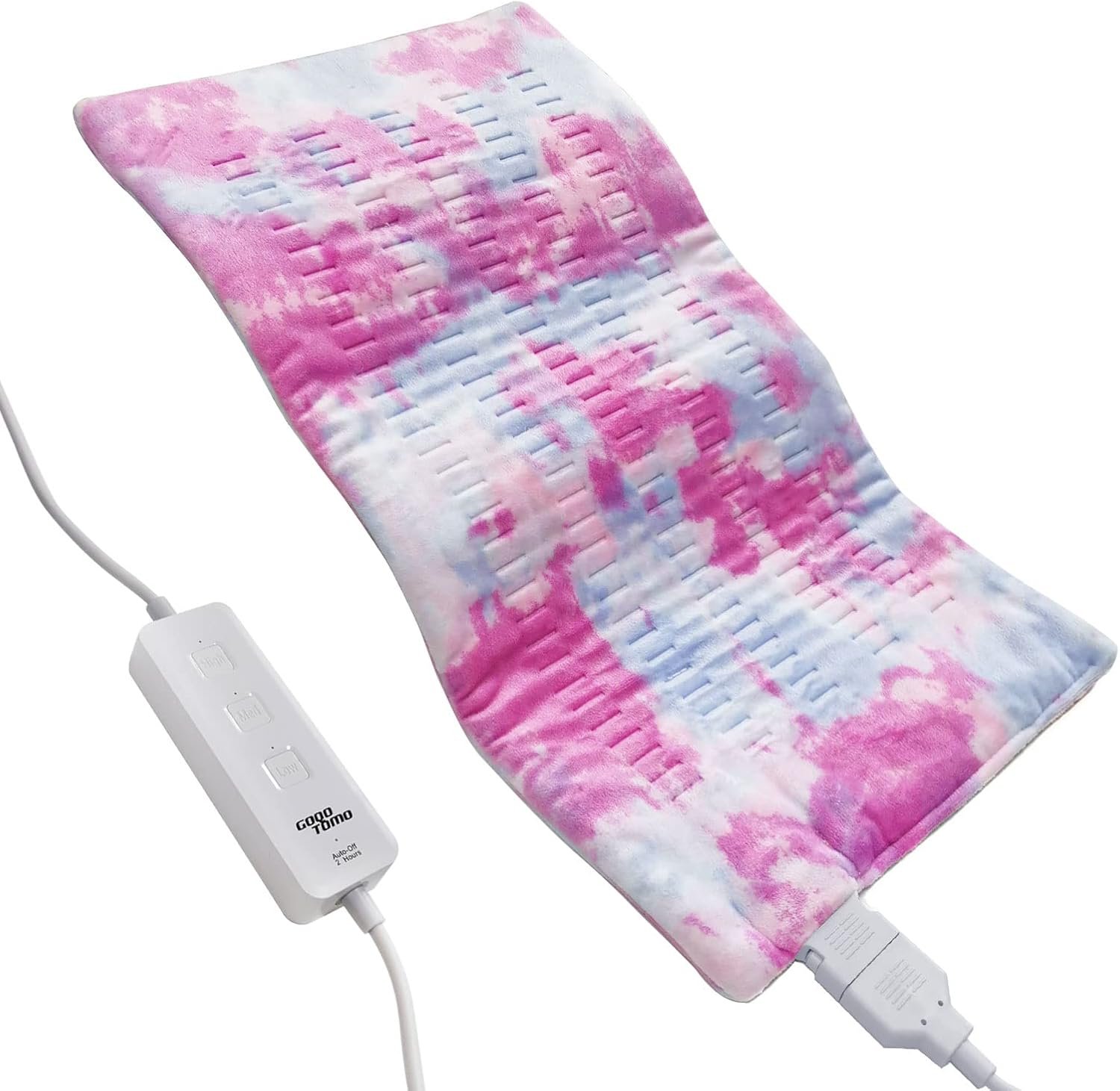 GOQOTOMO Heating Pad Fast-Heating Technology for Back/Waist/Abdomen/Sh-oulder/Neck Pain and Cramps Relief – Moist and Dry Heat Therapy with Auto-Off Hot Heated Pad by-Colorful