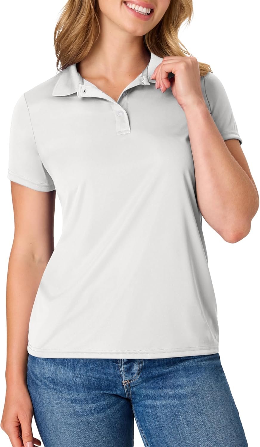 Hanes womens Performance Polo, Single or 3-Pack, Sport Cool DRI Moisture-Wicking Polo Shirt, 40+ UPF Protection