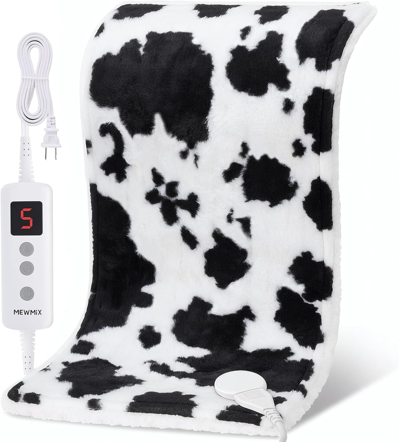 Cow Print Heating Pad for Back Period Cramps Neck Shoulder Pain Relief, Portable Electric Heat Pads Cow Stuff Gifts Ideas, Funny Useful Self Care Christmas Birthday Gift for Women Mom Her Adults Teens