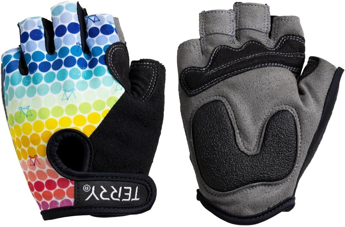 Terry Cycling Gloves for Women, T-Gloves LTD Prints, Ladies Cycling Gloves Half Finger Gel Padded Mountain Bike Glove