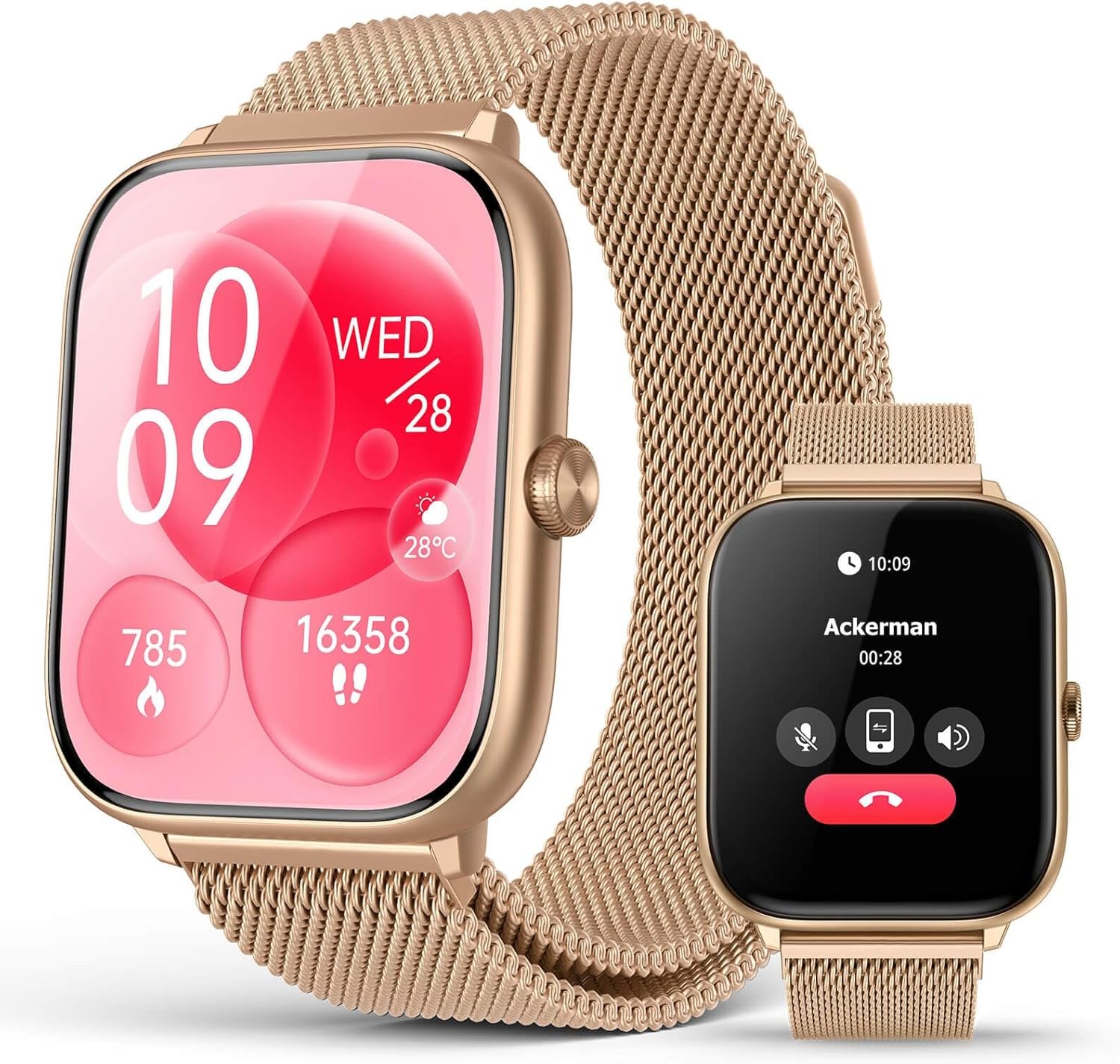 Smart Watch for Women with Blood Pressure Monitor, 2.06″ AMOLED Display, IP68 Waterproof Fitness Tracker, 118 Sports Modes, Heart Rate/SpO2/Sleep Monitor, Gift for Her, Compatible with Android iPhone