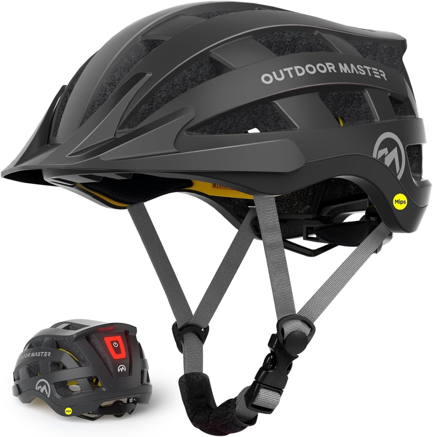 OutdoorMaster Gem II MIPS Bike Helmet with Light – Lightweight Cycling Helmet,Mountain Road Bicycle Helmet for Youth & Adult