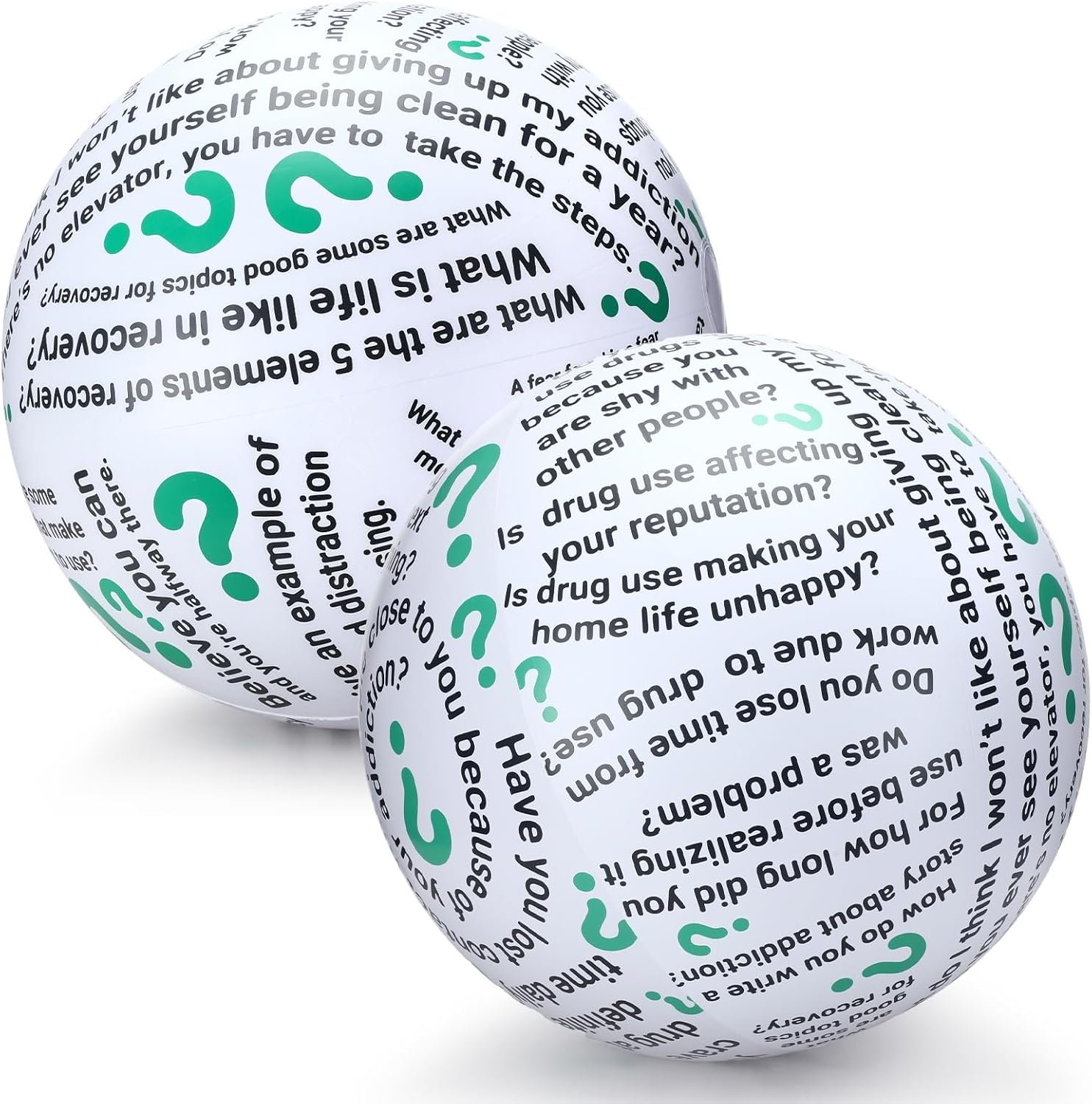 Foilswirl 2 Pcs Addiction Recovery Ball 24 Inch Addiction Sobriety Toys Games Tools for Addressing Substance Abuse Mental Health Enhancement and Preventing Relapse