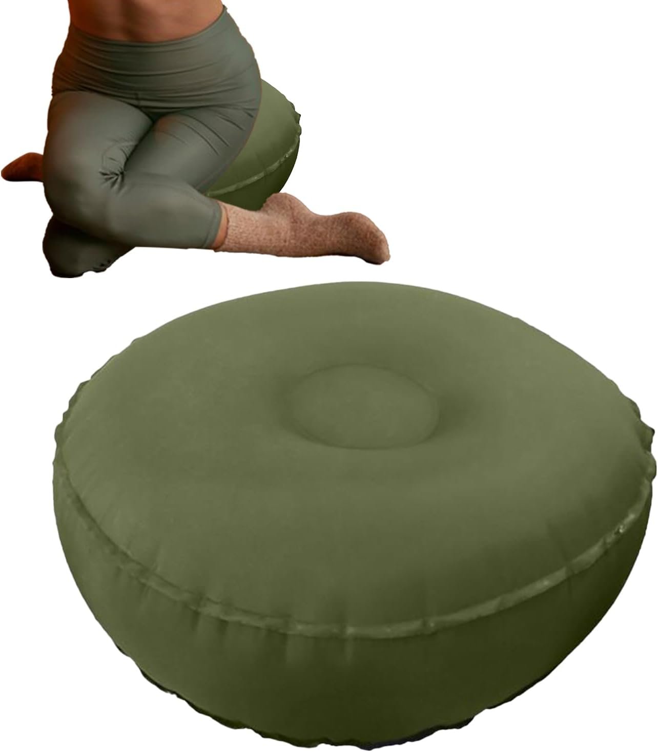 Meditation Cushion – Inflatable Yoga Balance Seat, Non Slip Bolster with Comfortable Support for Relaxation Exercise Men Women Adults Indoor Outdoor Use Backyard Gym Living Room Mindfulness Practice