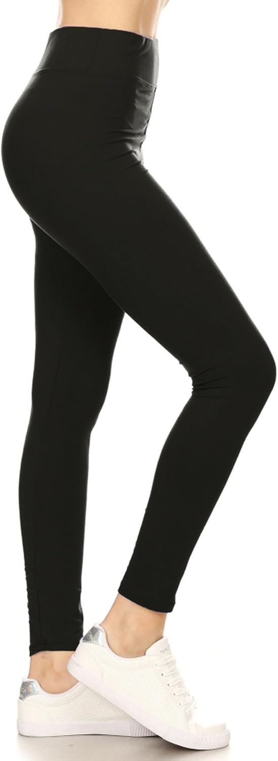 Leggings Depot High Waisted Leggings for Women Buttery Smooth & Soft Women’s Solid Yoga – Reg, Plus, 1X3X, 3X5X