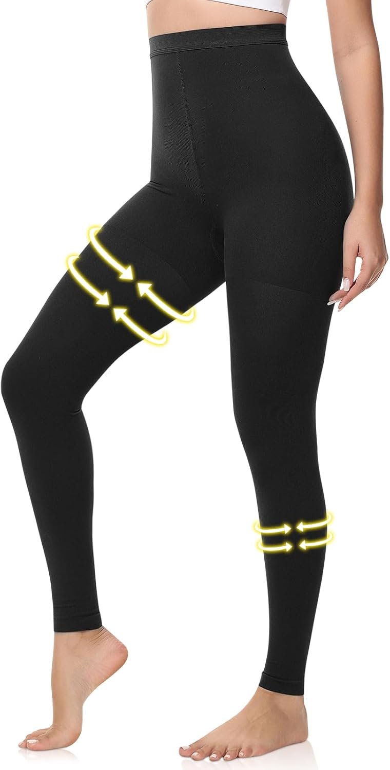 Beister Medical Compression Leggings Women & Men 15-20mmHg Opaque Footless Waist High Compression Stockings & Thighs, Circulation Support Pressure Pantyhose for lipedema, Varicose Veins, Oedema, DVT