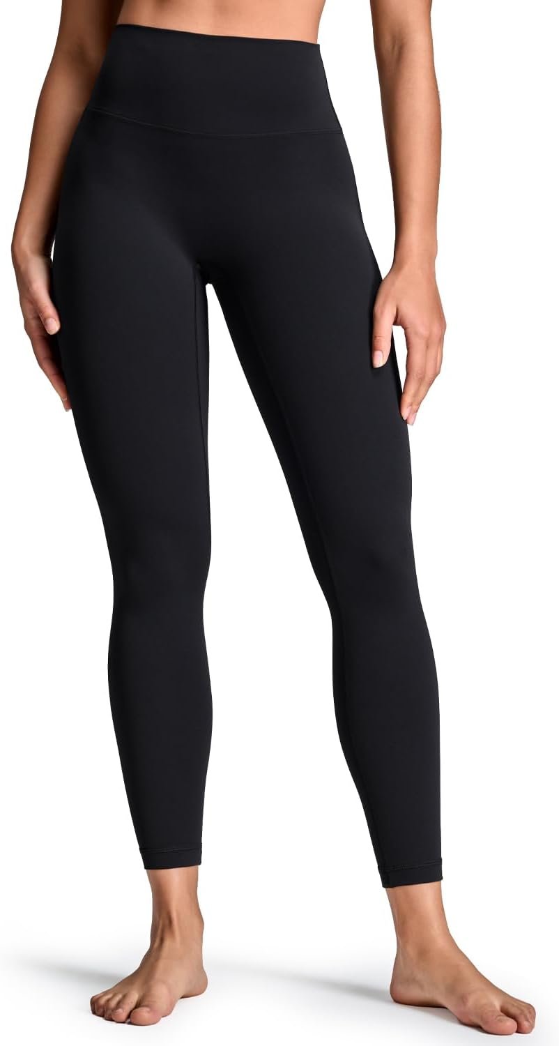 HeyNuts No Front Seam Yoga Leggings 25”, Light to Medium Support, High Waisted Seamless 7/8 Lounge Yoga Pants