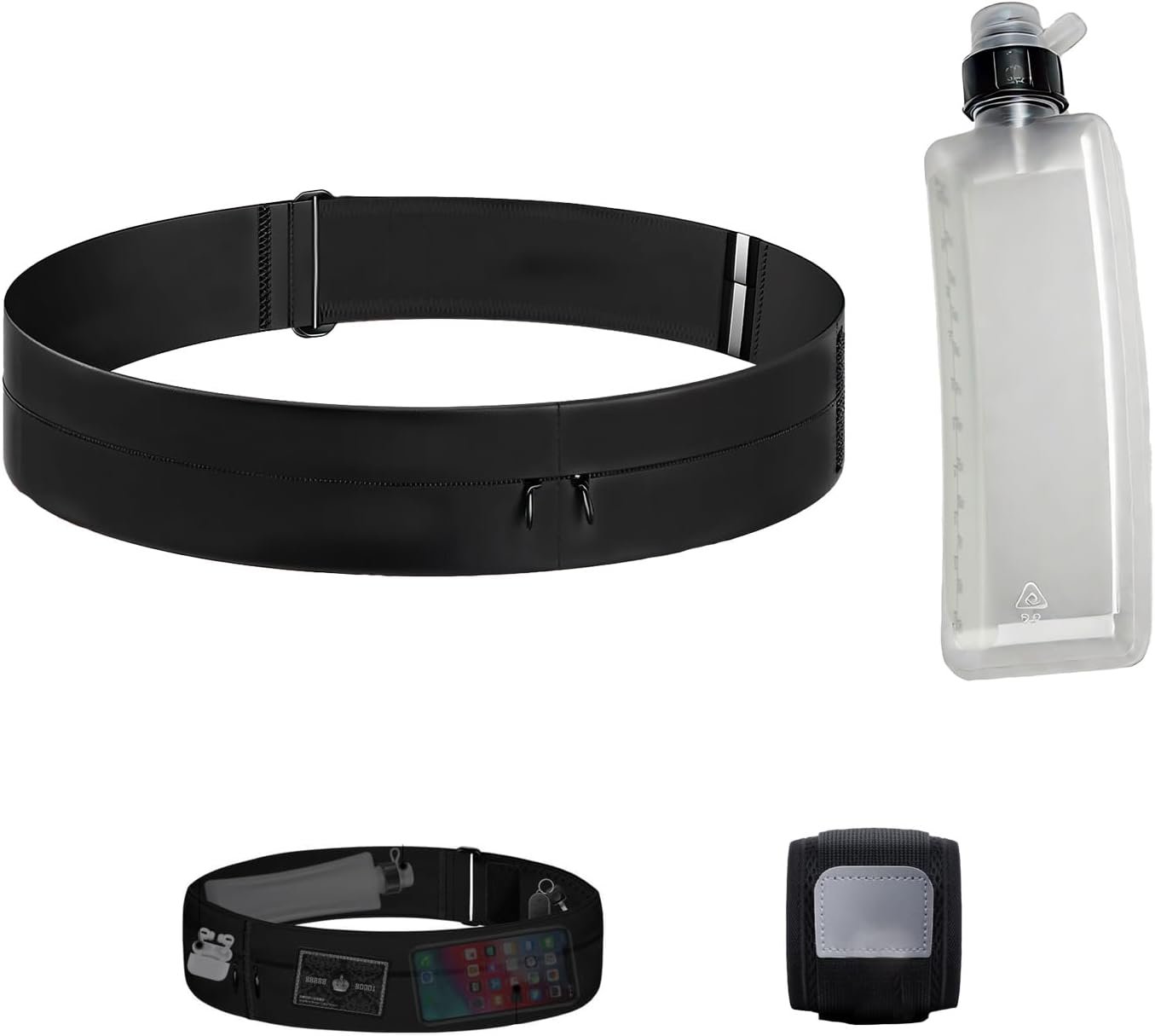 Running Belt with Water Bottle,Running Belt,Can Hold Daily Essentials, Suitable for Runners Between 31.5 and 45 inches