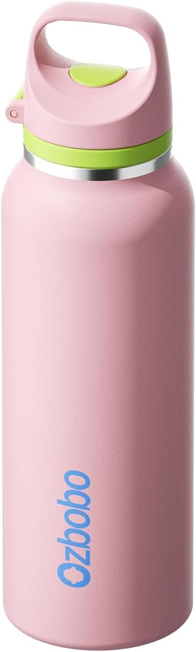 20 OZ Water bottle with Quick Fill Technology, Double Walled Vacuum Insulated Bottle For Women Man, 100% Leak Proof Locking Lid, Sip & Chug, BPA Free, Holiday Gift for Him Her(Pink)