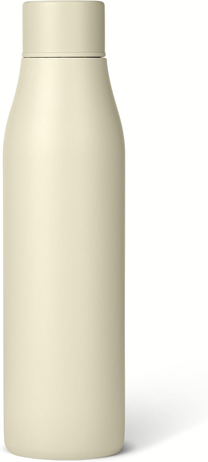 Amazon Basics Insulated Stainless Steel Water Bottle, Leak-Proof, Double-Wall, 20 oz., BPA-Free, Ivory