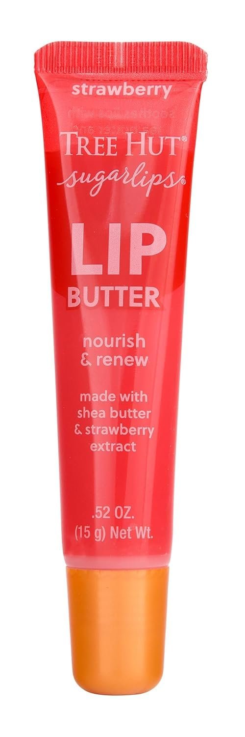 Tree Hut Strawberry Sugarlips Lip Butter, Hydrating Lip Care for Soft, Smooth & Nourished Lips, 0.52 fl oz