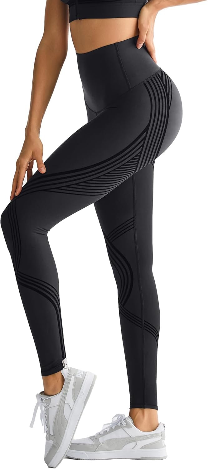 Orolay High Waisted Compression Leggings Premium Leggings for Women Resistance Band Yoga Pants for Women Tummy Control