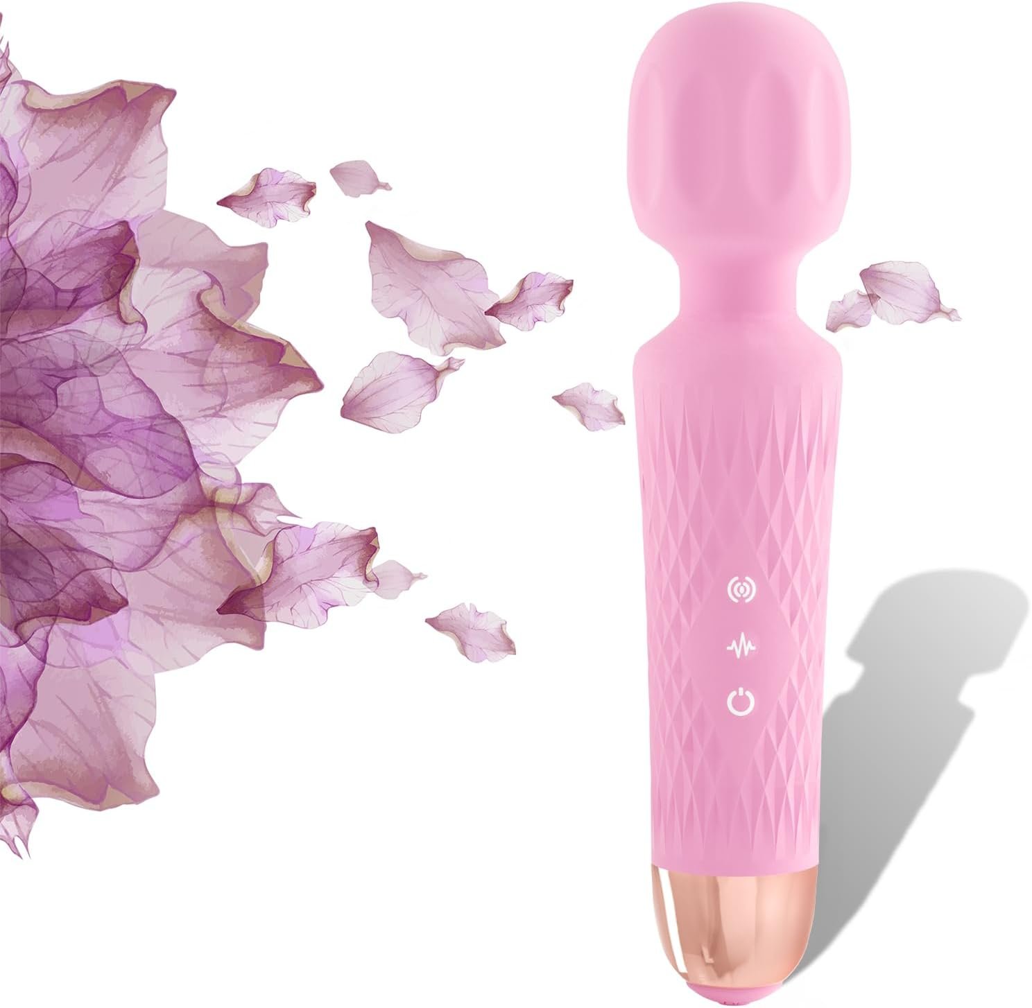 Niclove The Upgraded 3-in-1 Personal Massager – 3H Powerful Vibration, Quiet & Waterproof – 20 Modes 8 Speeds Muscle Therapy Stick for Deep Tissue, Sports Recovery, Cordless & Travel Friendly (Pink)