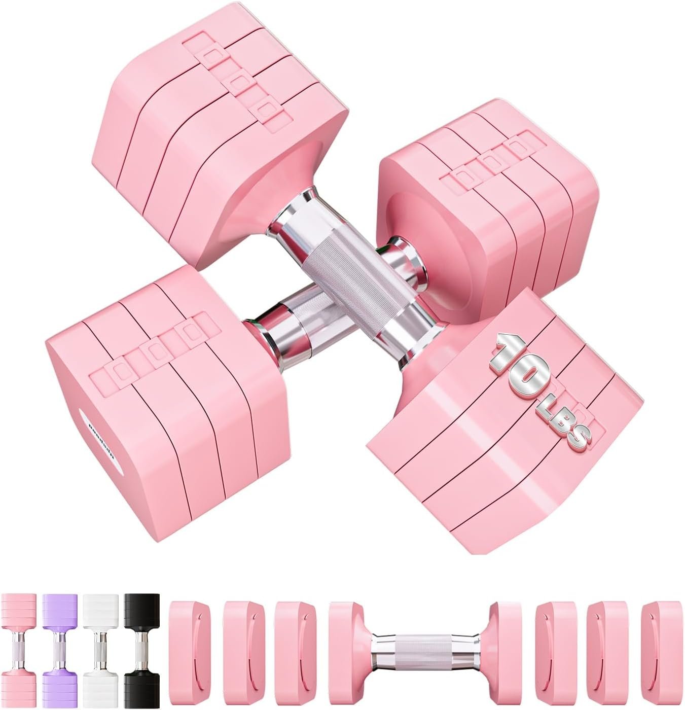 20LB 40LB 50LB Adjustable Dumbbell Set Free Weights Dumbbells Set for Women Men Hand Weights Sets Adjust Dumbbell Weight Sets for Home Gym Exercise Workout Strength Training Equipments