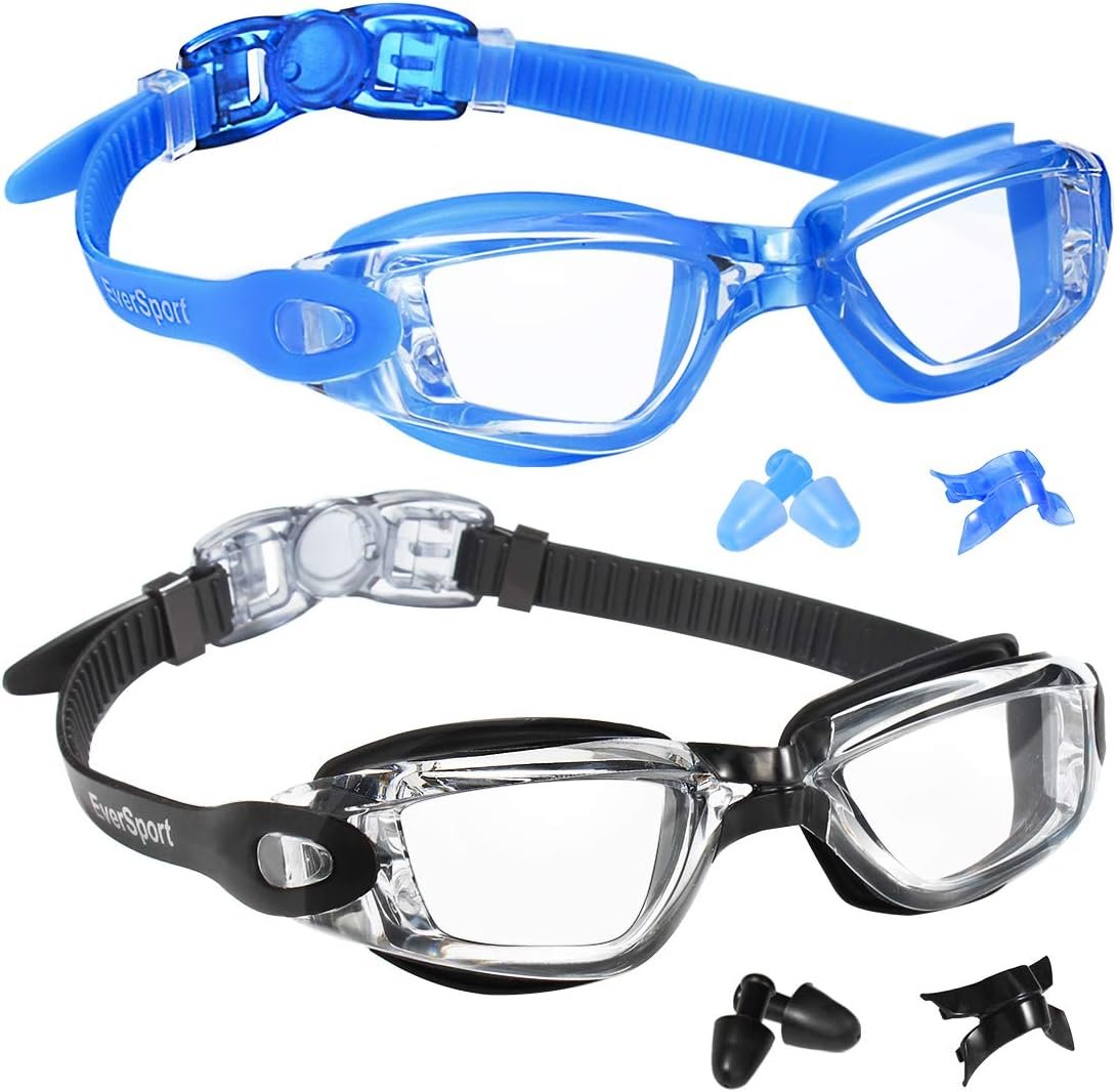 EverSport Swim Goggles Pack of 2 Swimming Goggles Anti Fog for Adult Men Women Youth Kids