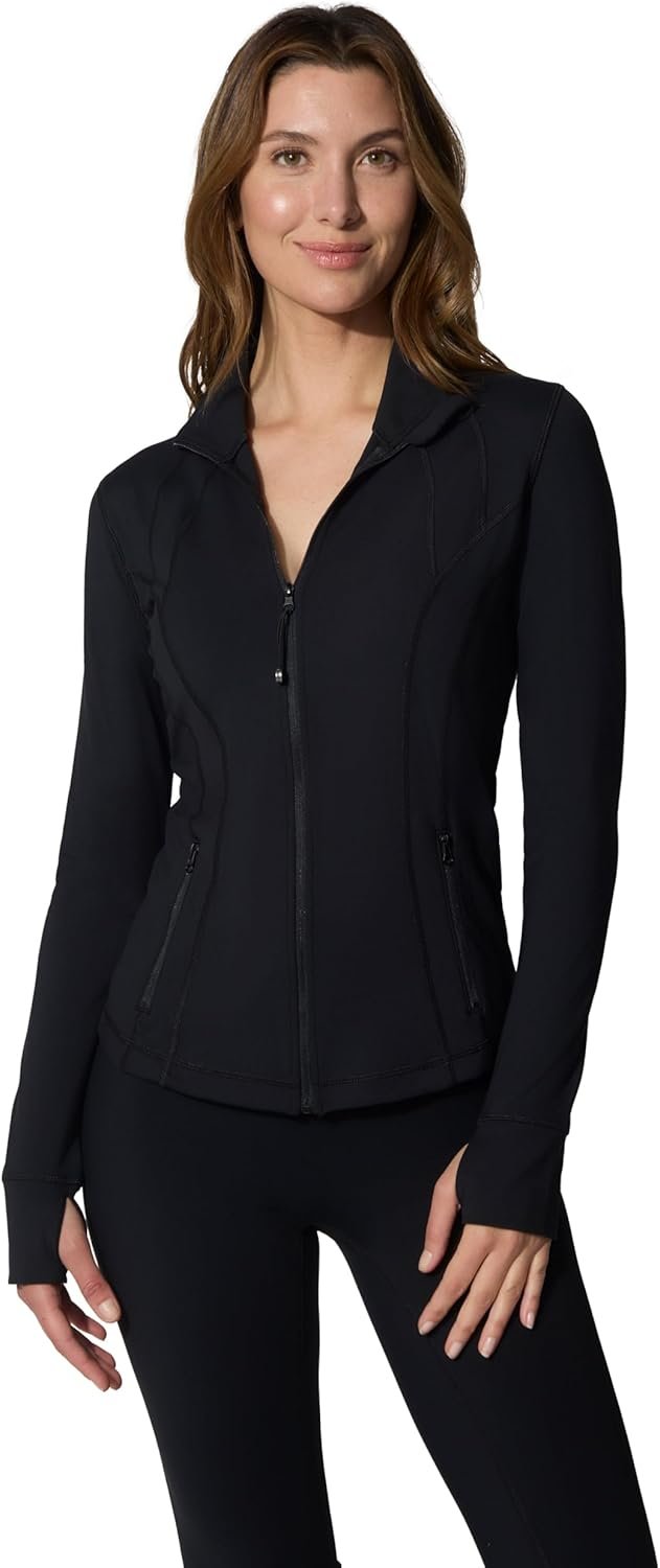 90 Degree By Reflex Full Zip Running Track Jacket Lightweight Athletic Slim Fit Jacket with Thumbholes