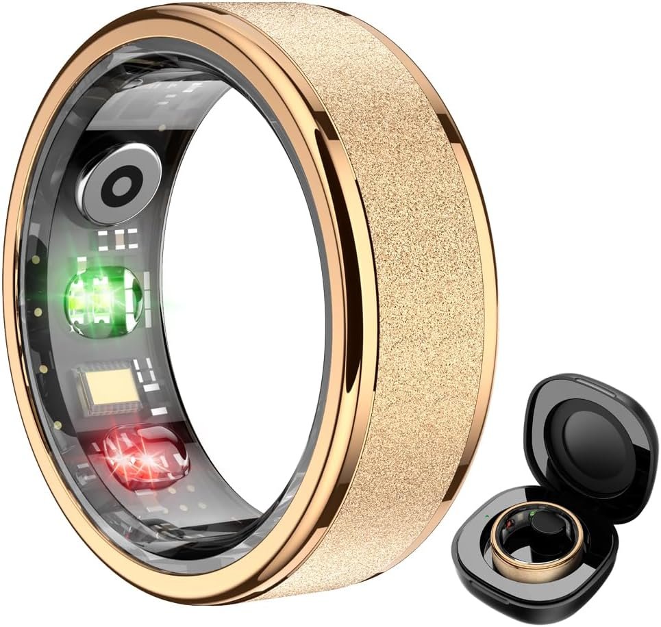 COLMI R10 Smart Ring for Women, Smart Health Ring with Heart Rate, Blood Oxygen, Sleep Monitoring, Pedometer, and Fitness Tracker, No Subscription Fee. (Rose Gold, 8#)