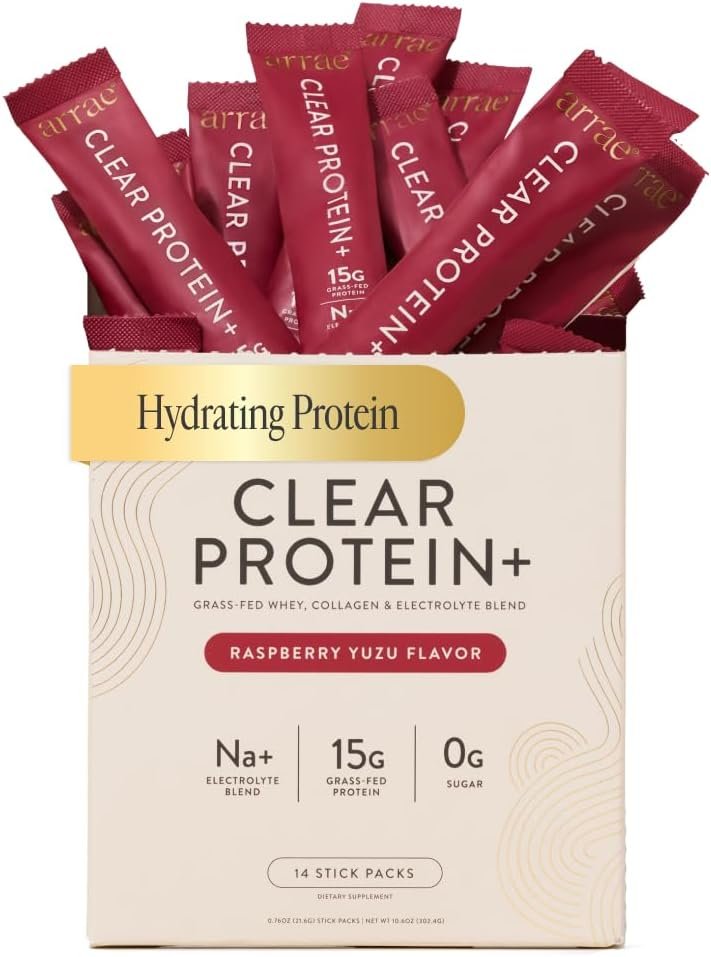 Arrae Clear Protein – Natural Protein Supplement, Smooth Texture, Easy to Mix, 14 Servings, Clean Formula with Electrolytes