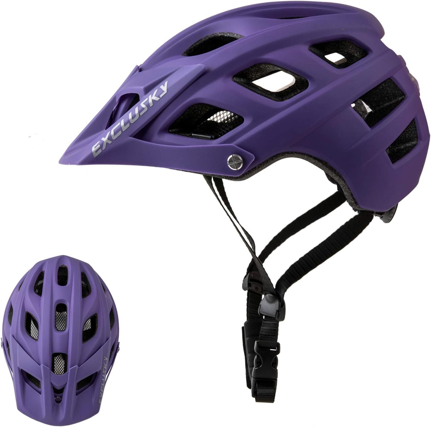 Exclusky Bike Helmet Mountain Bike Helmet for Adults Lightweight MTB Cycling Helmet for Men Women Adjustable Bicycle Helmet with Visor