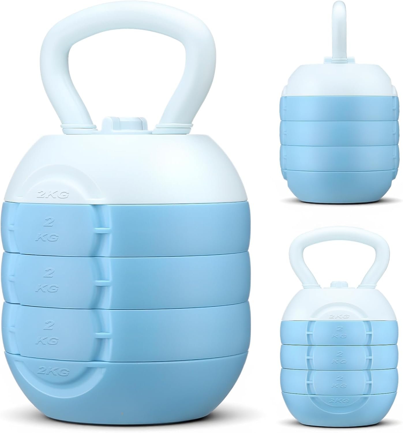Adjustable Water Filled Kettlebell 5/8/13/17/22 lb Water Filled Kettlebells Weights Set for Home Gym, Kettle Bell Sets for Women at Home and Cross-training Exercise (Blue)