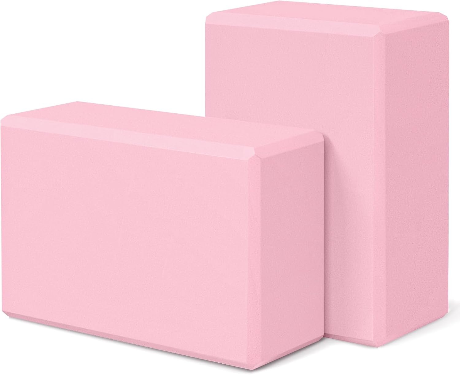 Yoga Block 2 Pack 9″x6″x3″, Sturdy Yoga Foam Blocks, High Density & Non Slip Surface for Pilates & Stretching, Fitness Accessories for Stability & Balance