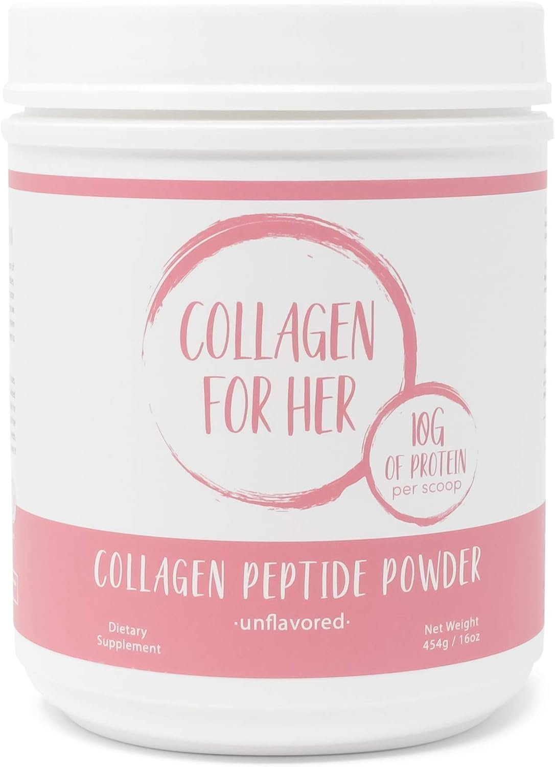 Collagen For Her: Unflavored Collagen Peptides Powder – Hydrolyzed Collagen Protein Supplement for Women | Vital for Hair, Skin, Nails, Gut Support, Paleo, Keto (41 Servings)