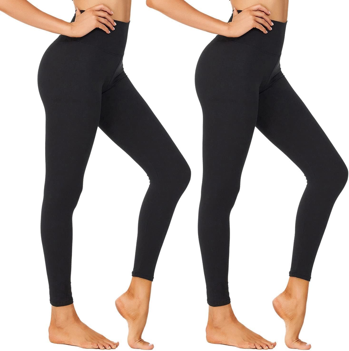 NexiEpoch High Waisted Leggings for Women – Black Tummy Control Compression Soft Yoga Pants for Workout Reg & Plus Size
