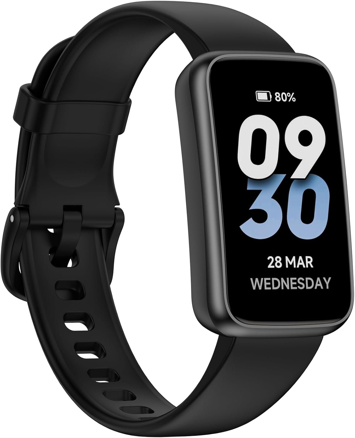 Long Battery Pedometer Watch 14 Days Battery Life, Slim Design No App/Phone Required Fitness Tracker, 50 Meters Waterproof Smart Watch, Heart Rate & Blood Oxygen Monitor Step Counter for Men Women