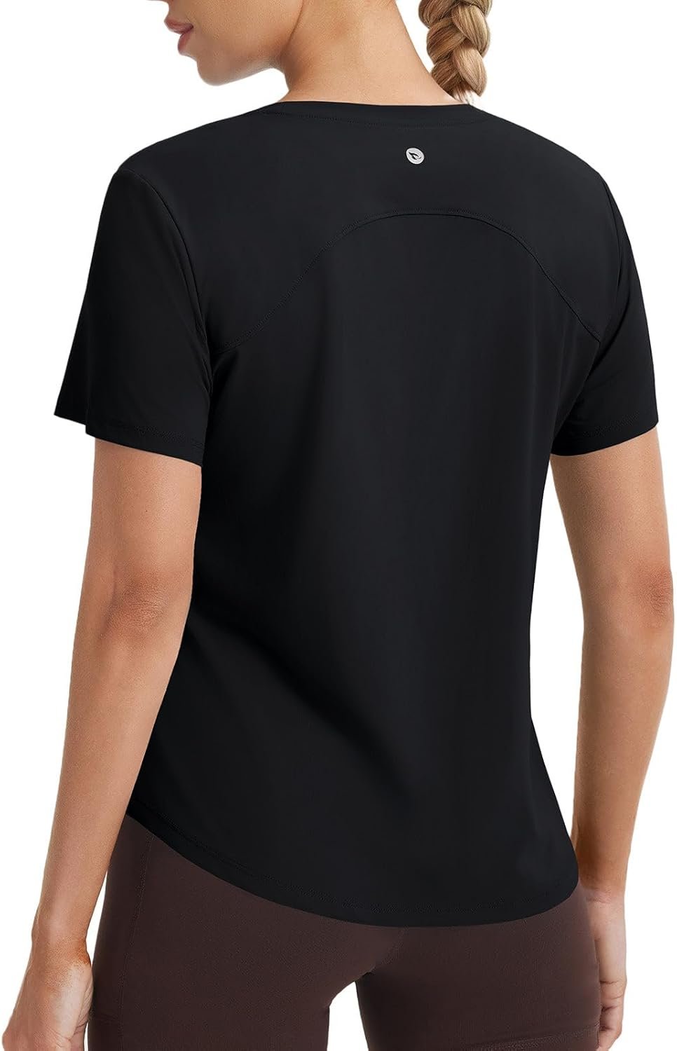 baleaf Ice Cooling Short Sleeve Workout Tops for Women Running Shirts UPF 50+ Athletic Tennis Yoga Split Back Quick Dry