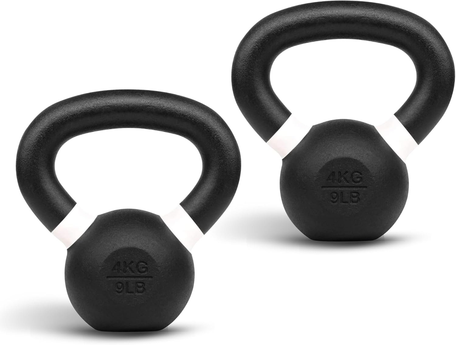 Yes4All Powder Coated Kettlebell, Cast Iron Core Kettlebells with Non-Slip Handle & Flat Bottom for Conditioning, Heavy Duty for Strength Training, 9lb to 71lb – Single & Pair