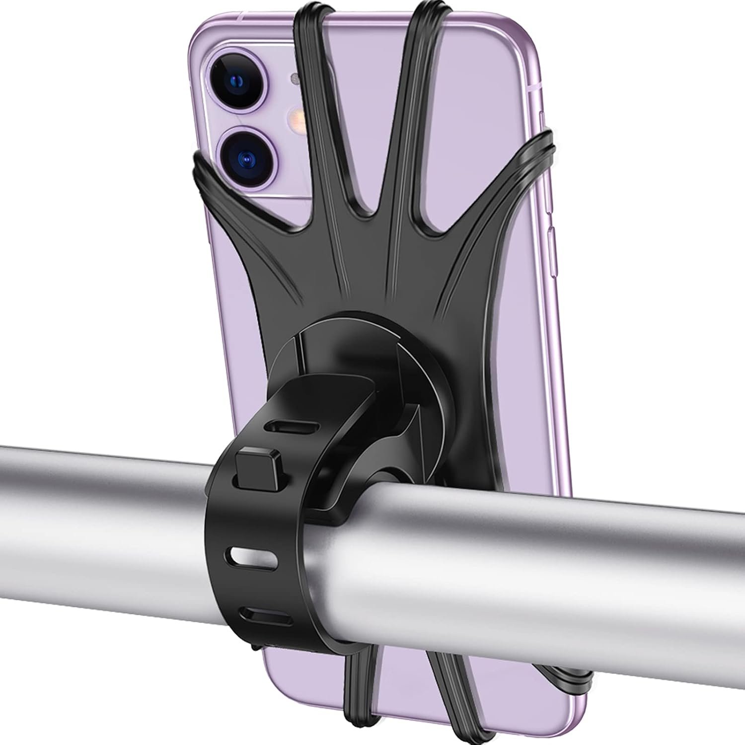 VUP Bike Phone Mount, Universal Bike Cell Phone Holder, 360° Rotatable, Silicone Bicycle Phone Mount Compatible with iPhone 15/14/13/Pro Max/Pro/mini/12/11/Xs/Max/Xr/X/7/8/Plus, 4.0”~6.7” Cellphones